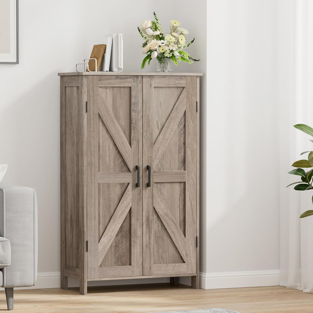 Homleke 43.3" H Farmhouse Bathroom Storage Cabinet with Adjustable Shelves