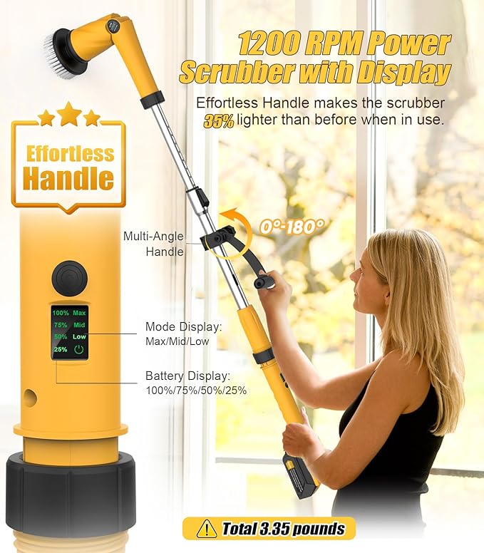 Qimedo Electric Spin Scrubber Extra Large Brush Q3, 6000 mAh Best Battery Power - Image 5