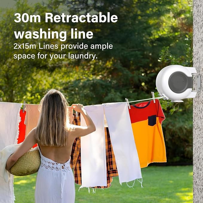 Retractable Double Clothesline – 49 ft x 2 Heavy Duty Clothes Line - Image 6