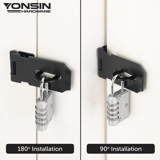 3" Door Padlock Safety Hasp Latch, Door Hasp Clasp Lock Gate Shed Hasp Latch - Image 4
