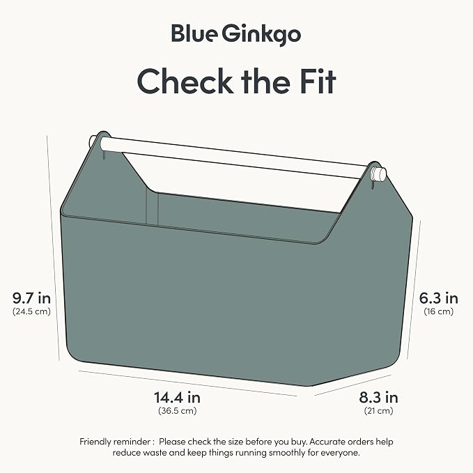 BLUE GINKGO Large Storage Basket – Plastic Caddy - Image 2
