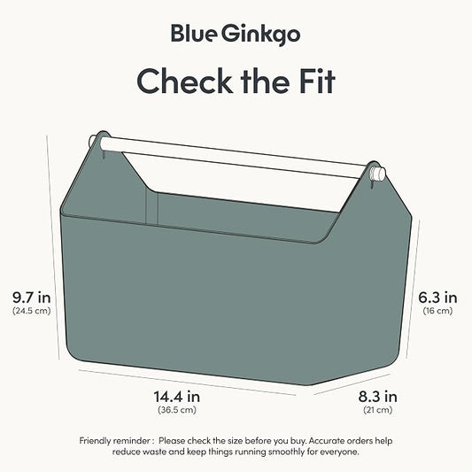 BLUE GINKGO Large Storage Basket – Plastic Caddy - Image 2
