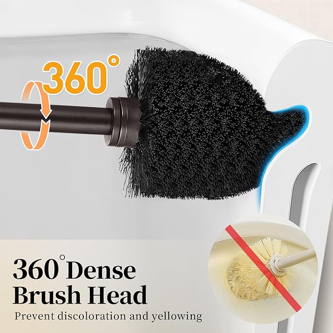 Toilet Bowl Brush Holder Set: Bathroom Deep Cleaning Toilet Scrubber Rim Cleaner - Image 3
