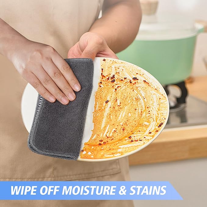 KinHwa Kitchen Washcloths for Dishes Absorbent Microfiber Dish Cloths Quick Dry - Image 4