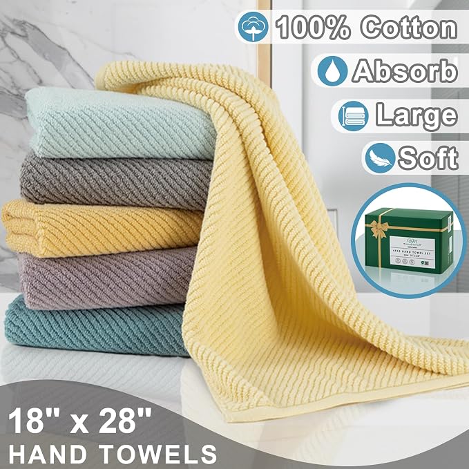 VOOVA & MOVAS Bath Towel Set, Bath Towels Set - Image 4