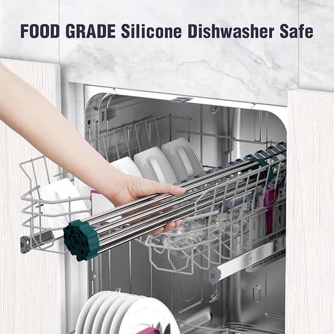 Tomorotec Stainless Steel Roll Up Dish Drying Rack, Foldable Over The Sink - Image 6