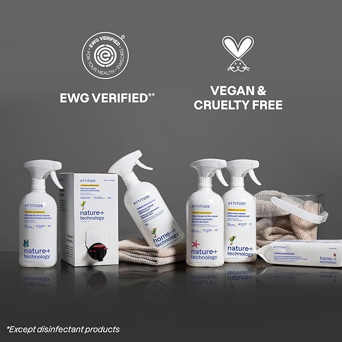 ATTITUDE Shower & Tile Cleaner, EWG Verified, Plant-Based & Vegan Bathroom Spray - Image 6