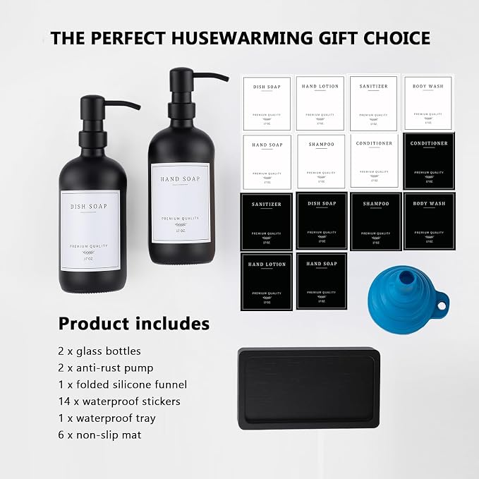 Black Thick Glass Soap Dispenser - Image 7