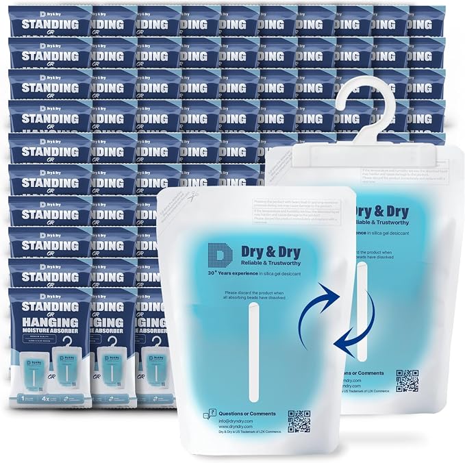 Dry & Dry 100 Packs Hybrid Moisture Absorbers & Musty Odor Eliminator by DryDry