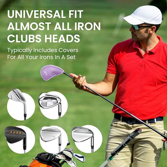FINGER TEN Premium Synthetic Leather Stylish Iron & Wedge Golf Head Covers - Image 5