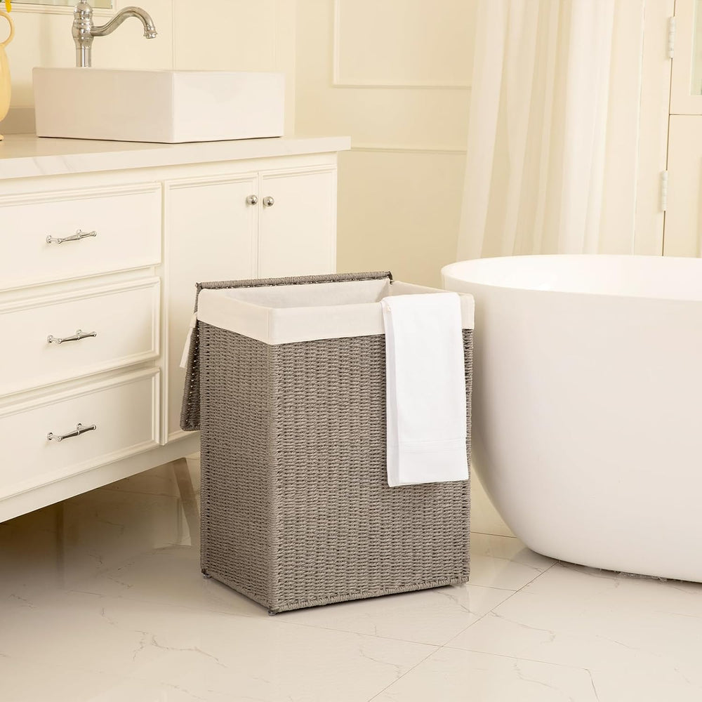 OIAHOMY Laundry Hamper with Lid, 90L(23.8 Gal) Large Wicker Laundry Basket fo...