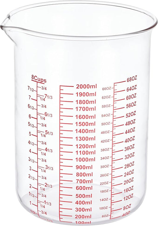 High Borosilicate Glass Measuring Cup-V-Shaped Spout，Glass Measuring Beaker by AckersBORO33