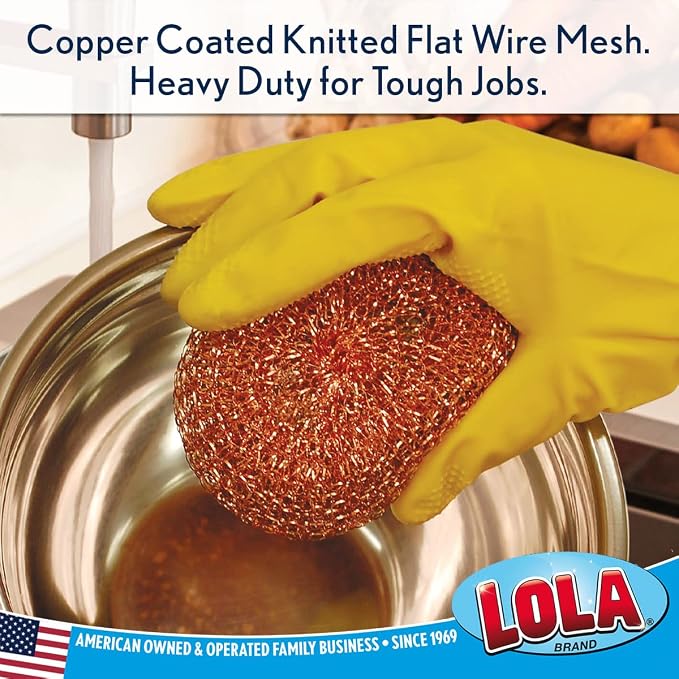 Copper Mesh Scouring Pad by LOLA, 144 Pack, 45 Grams, Copper Coated Knitted - Image 2