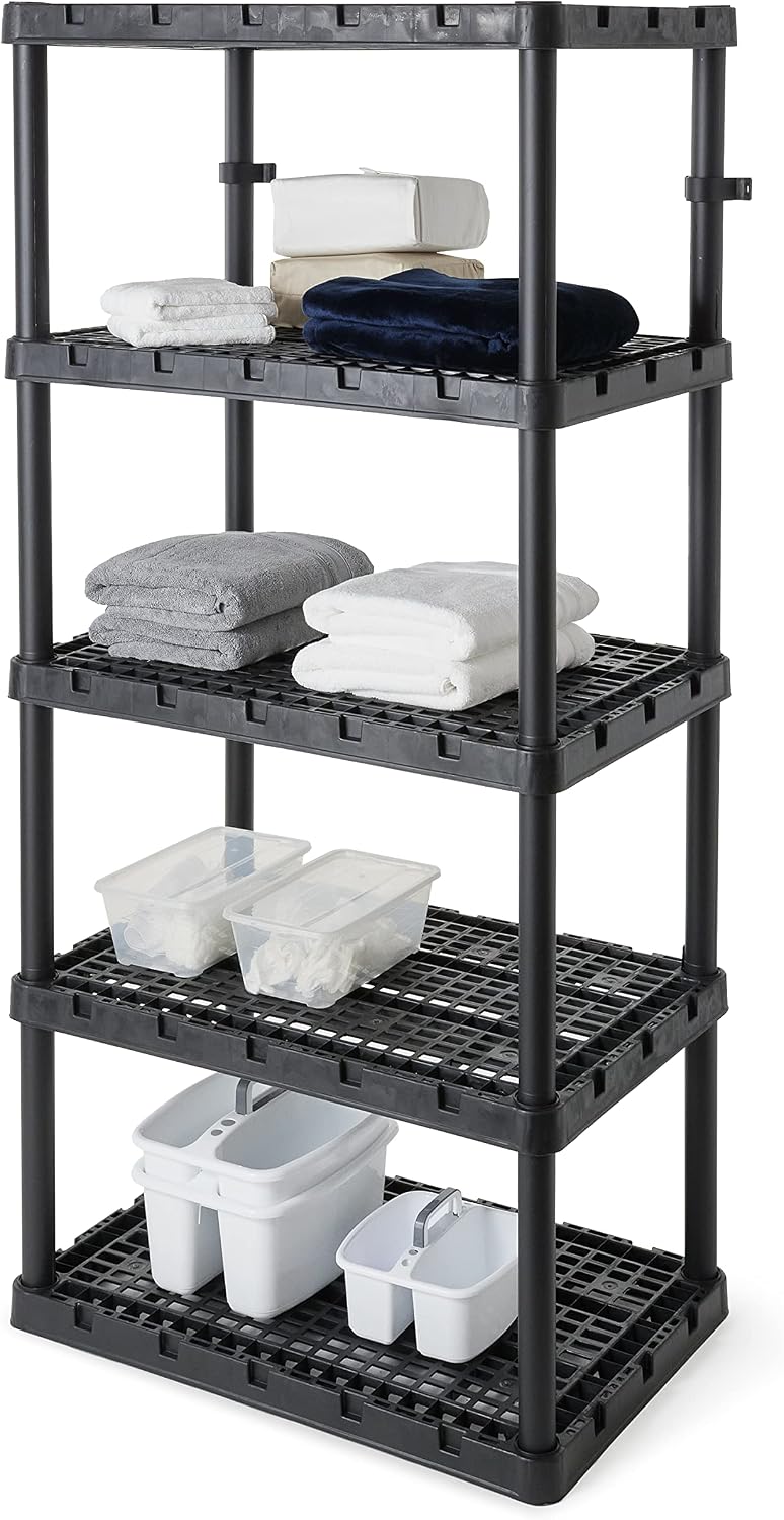 Gracious Living Knect-A-Shelf XL 5 Shelf Heavy Duty Storage Rack, 2 Pack