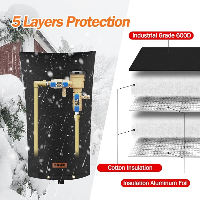TOHONFOO Backflow Preventer Pipe Insulation Cover - Image 5