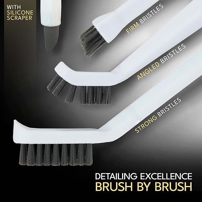 Grout Cleaning Brushes Set Deep Cleaner Multi-Purpose Stiff Bristle Brush - Image 3
