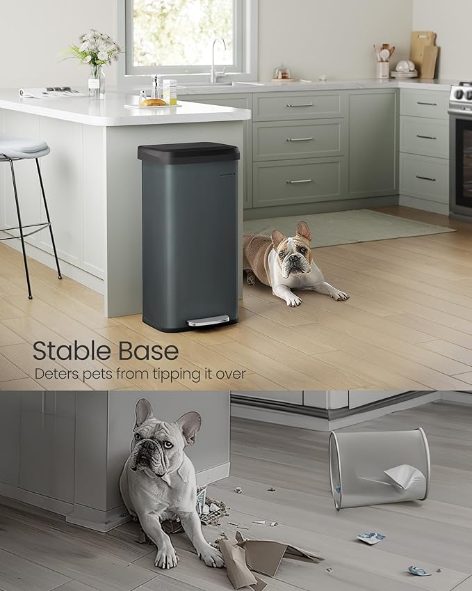 SONGMICS Kitchen Trash Can, 18-Gallon Stainless Steel Garbage Can, - Image 7