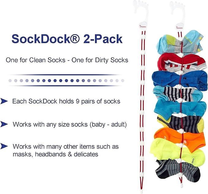 Sock Laundry Solution for Washing Drying & Storing Socks in Pairs, Clip & Hold - Image 6