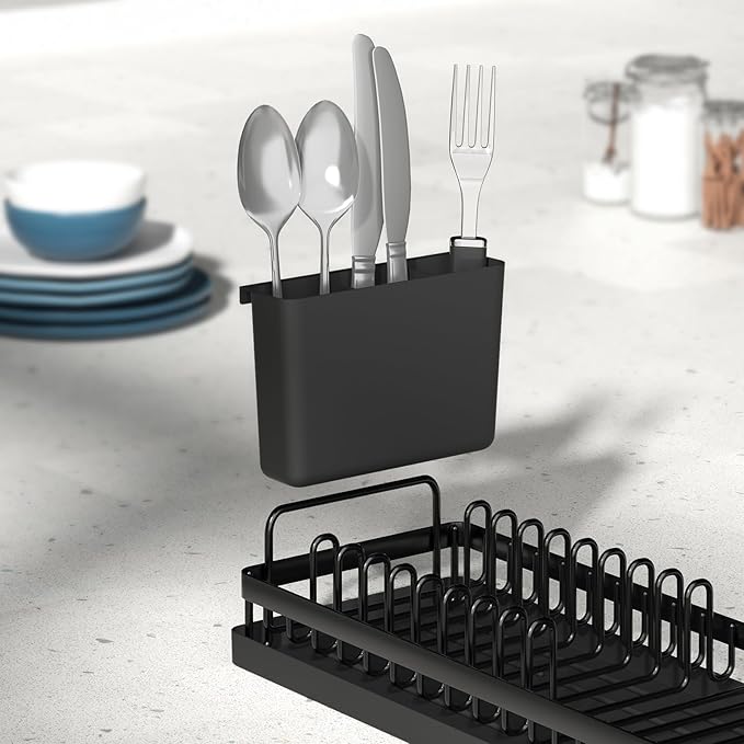 Small Dish Drying Rack, Compact Sink Dish Drainer Plate Organizer - Image 5