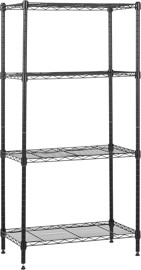 Amazon Basics 4-Shelf Steel Wire Storage Rack, Adjustable, Easy Assembly by AmazonBasics