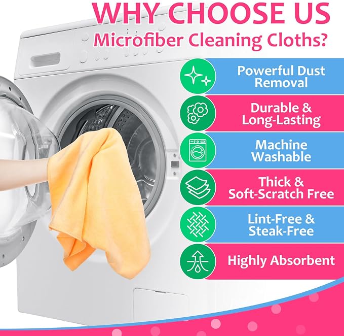 Newwiee 3 Pcs Extra Large Microfiber Cleaning Cloth 30" x 20" Washable Reusable - Image 4