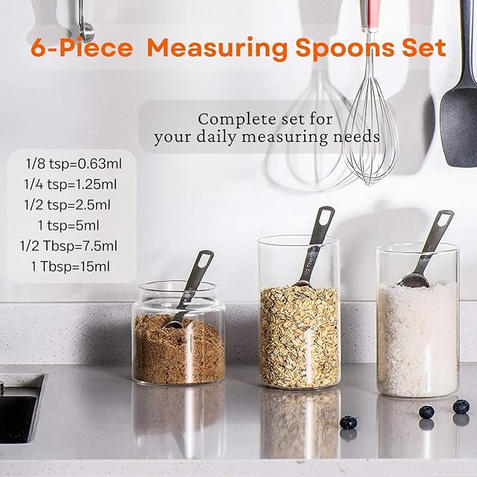 11PCS Measuring Spoons Set Stainless 1 tbsp, 1/2 tbsp, and 1-1/16tsp Steel - Image 2