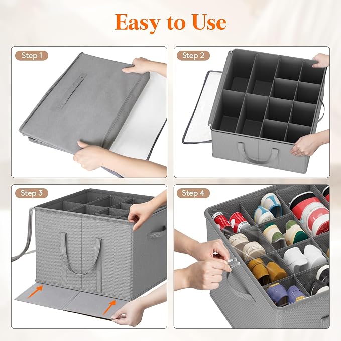 Lifewit Shoe Storage Organizer for Closet Fits 12-16 Pairs, Fabric Large Shoe - Image 6