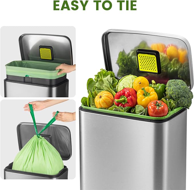 SUPERBIO 13 Gallon Compostable Drawstring Kitchen Waste Bag, 49.2 Liter - Image 4