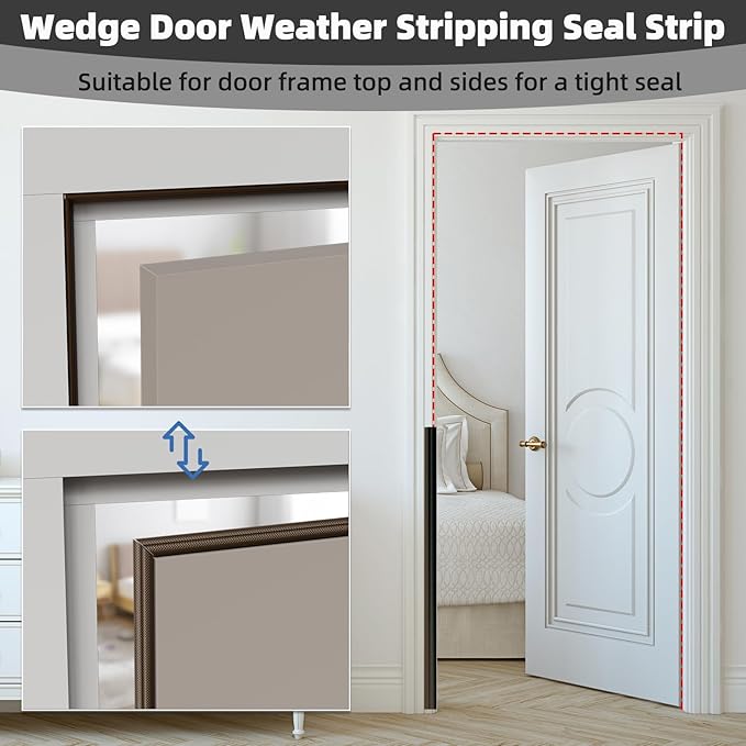 3Pcs×196" Wedge Weather Stripping Door Seal Strip - Image 6