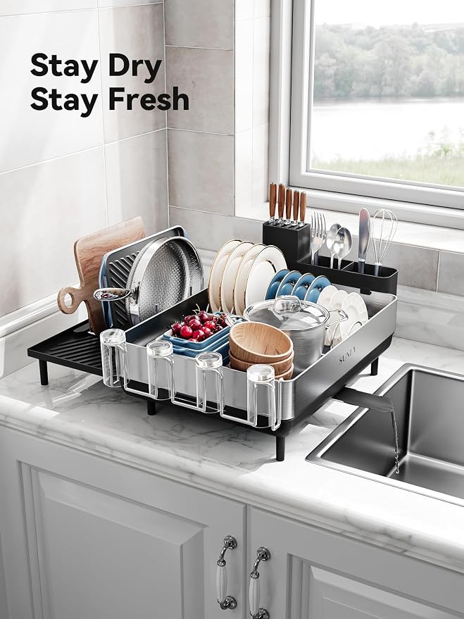 SUNLY Large Dish Drying Rack, Expandable Dish Racks - Image 8