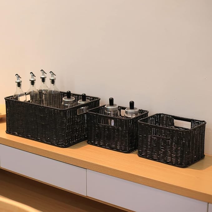 HOONEX Large Wicker Baskets for Storage, Woven Plastic - Image 5
