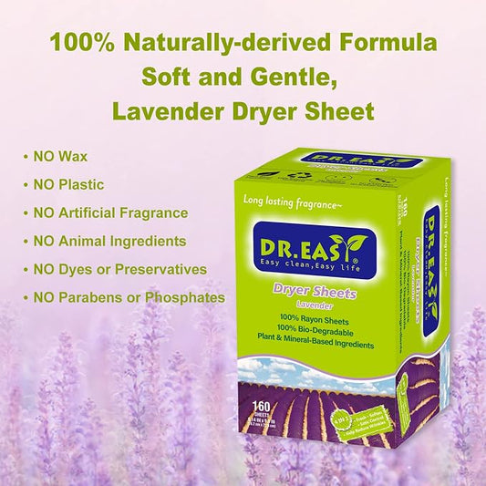 Dr.Easy Dryer Sheets Lavender Plant Based all ingredients - Image 2