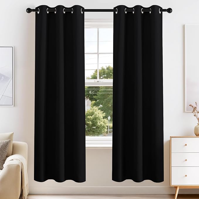 PONY DANCE Blackout Curtains for Bedroom 72 Inch Length 2 Panels Set, Privacy by PONYDANCE