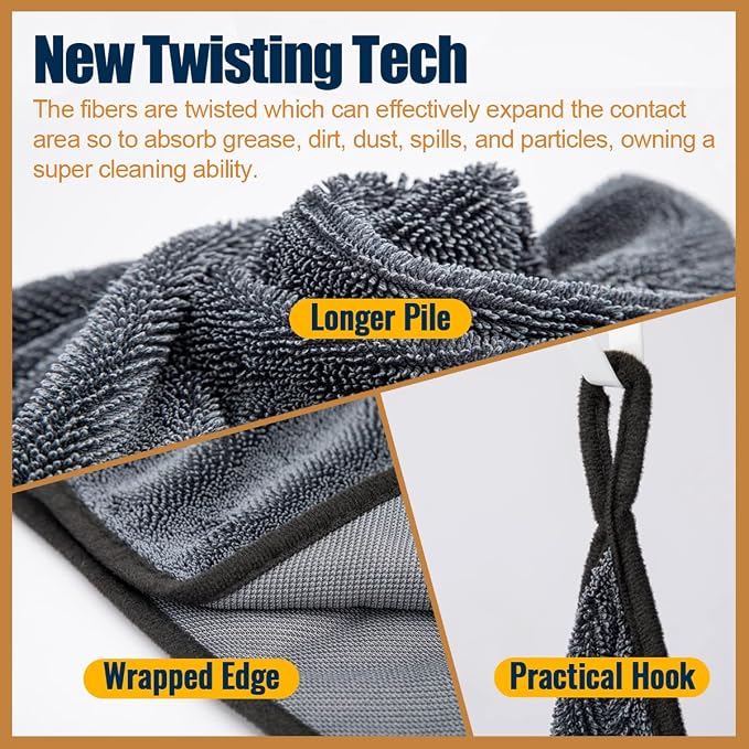 Airlab Microfiber Towels for Cars Wash Drying Super Absorbent Cleaning Cloth - Image 2