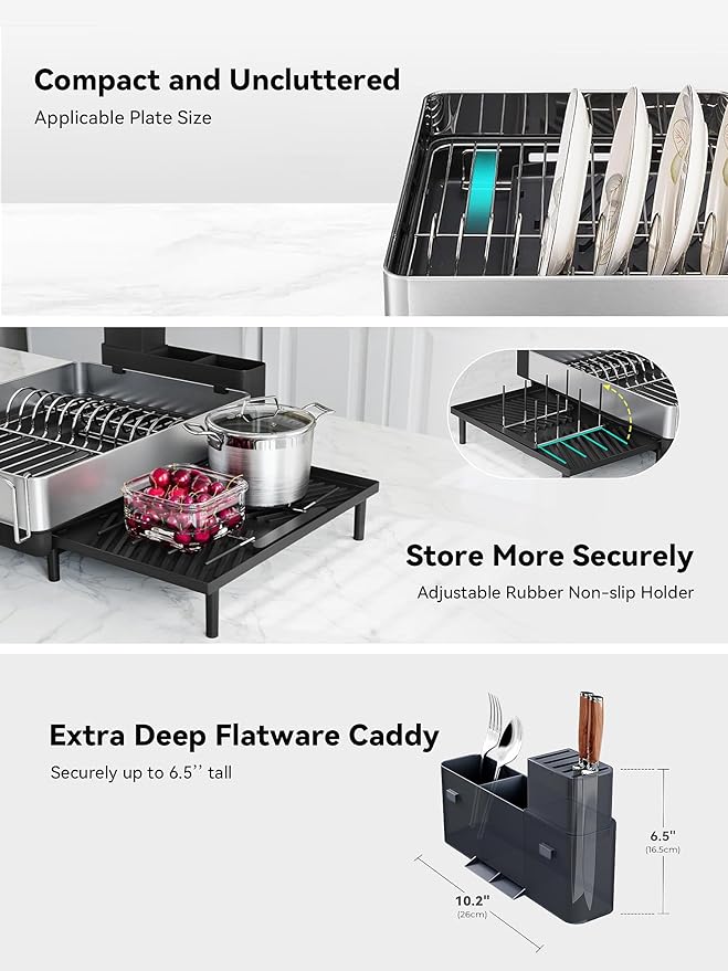 SUNLY Large Dish Drying Rack, Expandable Dish Racks - Image 5