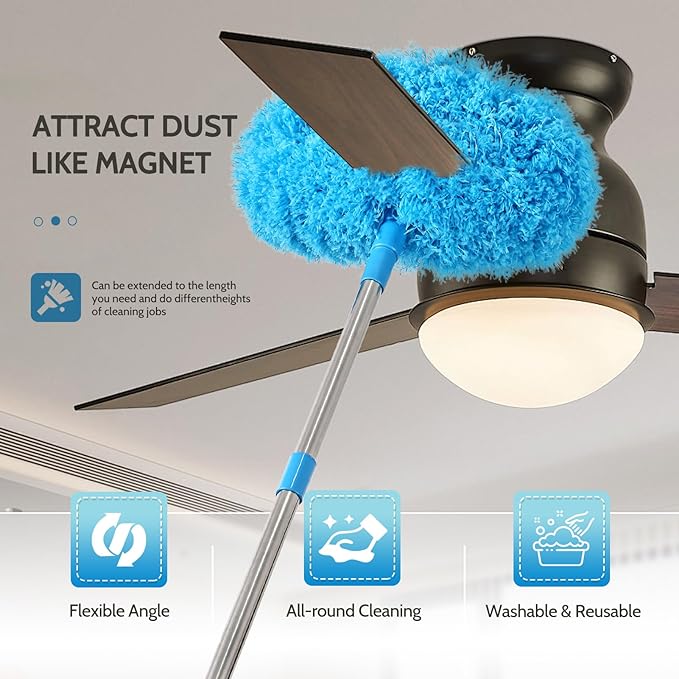 Ceiling Fan Cleaner Duster Reusable Microfiber Removable Duster - Image 3
