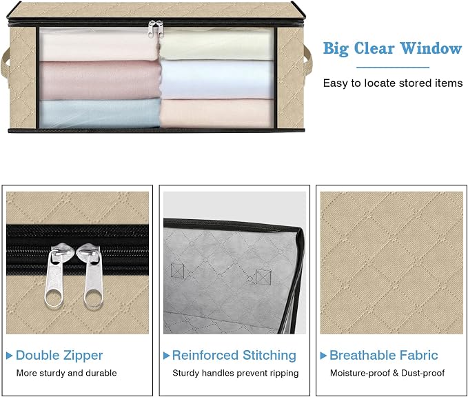 HomeHacks Storage 6-Pack Clothes Organizer Storage Bags Foldable Storage Box - Image 4