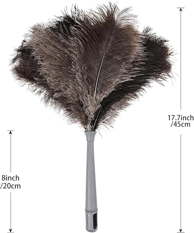 Feather Duster-Genuine Ostrich Feathers, Anti-Static, Reusable Eco-Friendly - Image 2