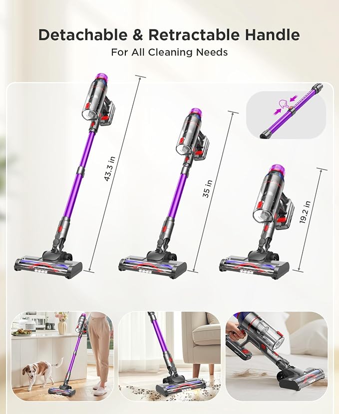 Cordless Stick Vacuum Cleaner - 550W Powerful Cordless Vacuum - Image 9