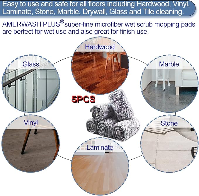 Microfiber Mop Replacement Pads 18 Inch Compatible - Image 7