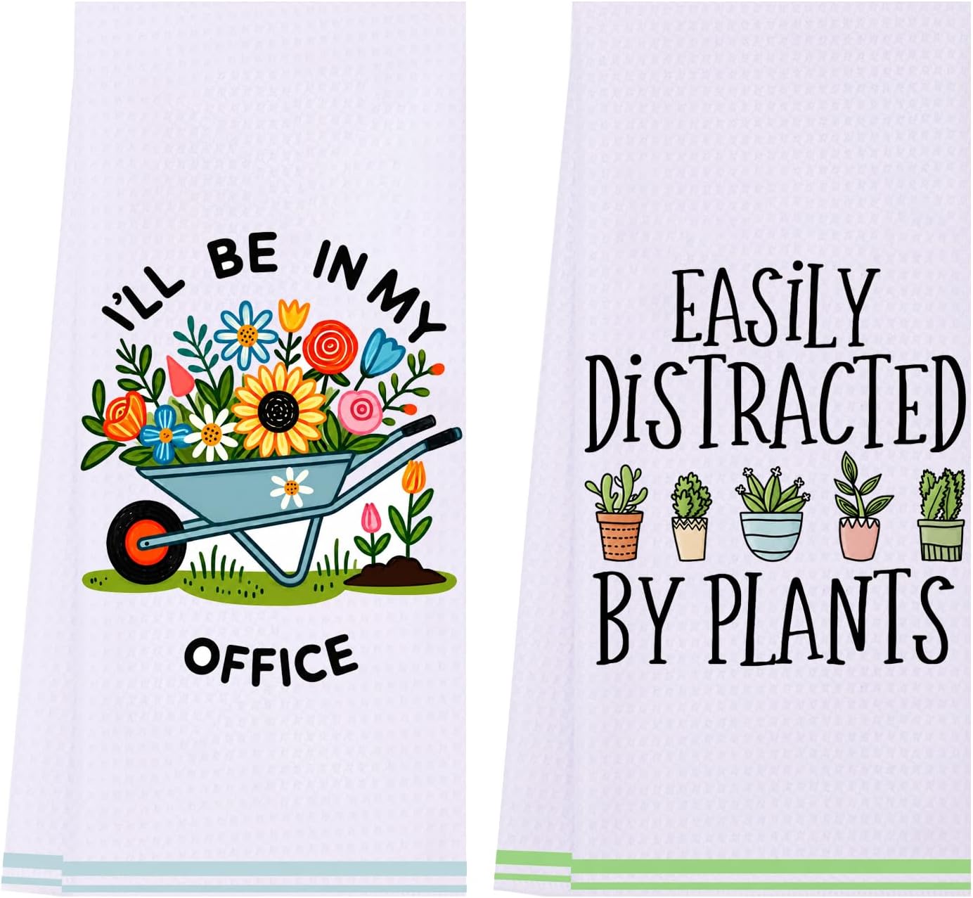 LXOMILL Gardening Gifts for Women, Funny Kitchen Towels for Plant Lovers