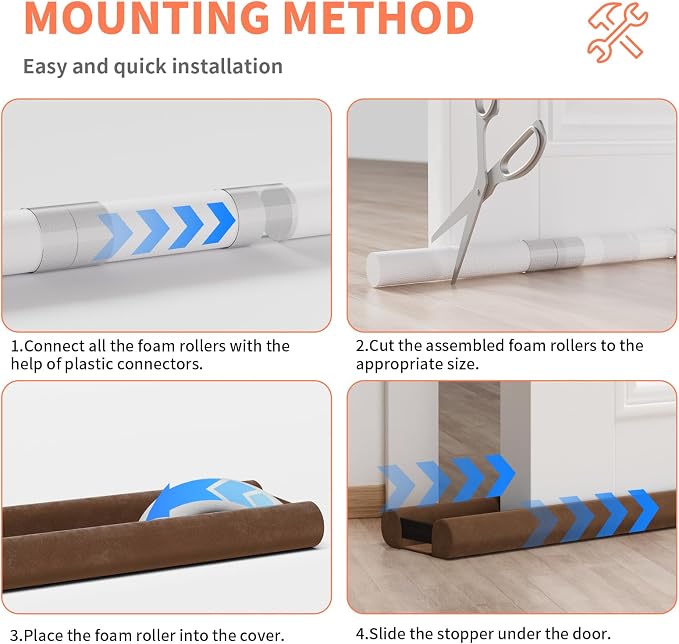 Upgraded Door Draft Stopper for Bottom of Door, Under Door Gap Filler for Big - Image 7