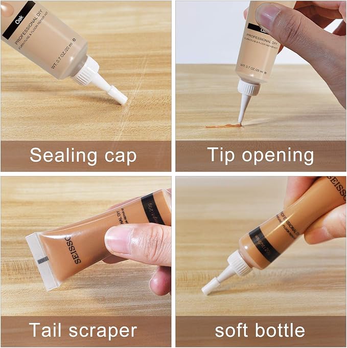 SEISSO Furniture Repair Kit 50 Pcs, 24 Colors Wood Fillers, Wood Paint - Image 4