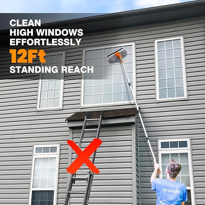 Professional Window Squeegee Cleaner, 2 in 1 Shower Squeegee - Image 3