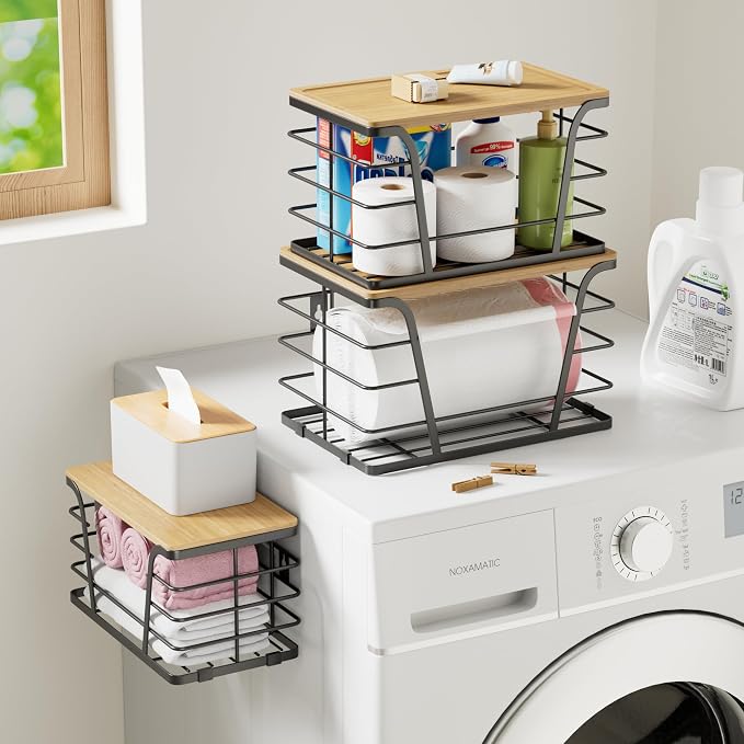3 Pack Stackable Pantry Organizer, Trash Bag Dispenser Under Sink, Kitchen - Image 4