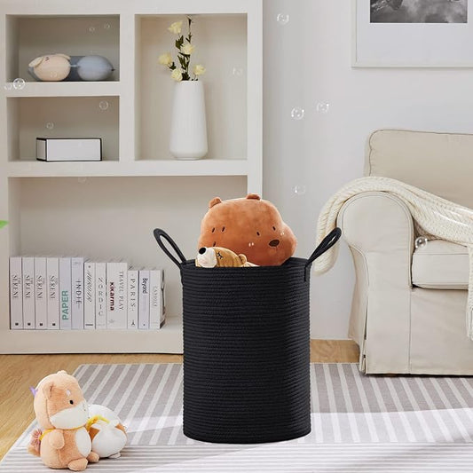 VIPOSCO Large Laundry Hamper, Tall Woven Rope Storage Basket - Image 2
