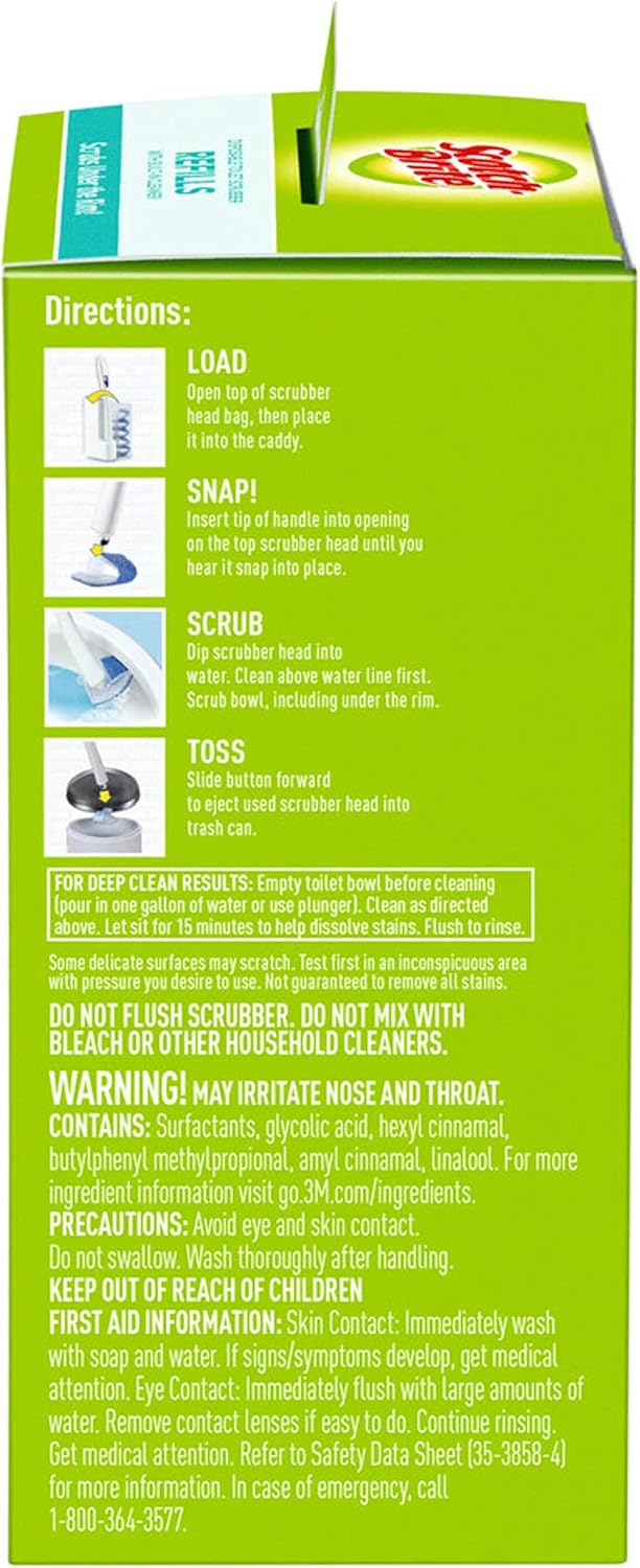Scotch-Brite Disposable Toilet Cleaner Refill Pads, Disposable Refills with Built-In Bleach Alternative, Removes Rust & Hard Water Stains, 40 Disposable Refills