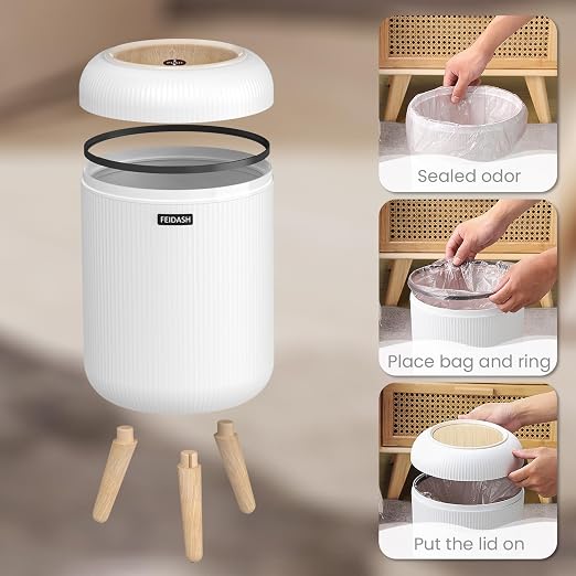 Bedroom Trash Can with Lid, 3 Gallon / 11L Garbage Can with Pop-Up Lid - Image 6
