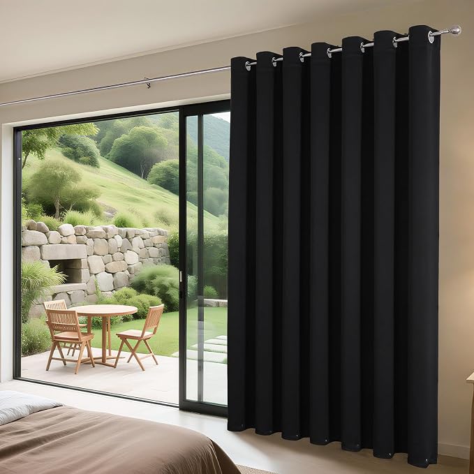 Joydeco Blackout Patio Sliding Door Curtains 96 Inches Long, Grommet Privacy - Image 3