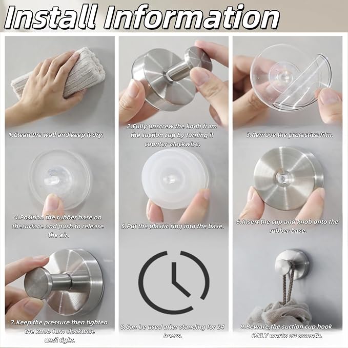 2025 Upgraded Stainless Steel Heavy Duty Suction Cup Hooks - Image 5